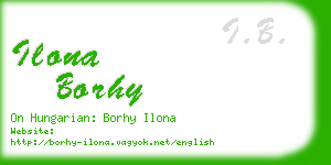 ilona borhy business card